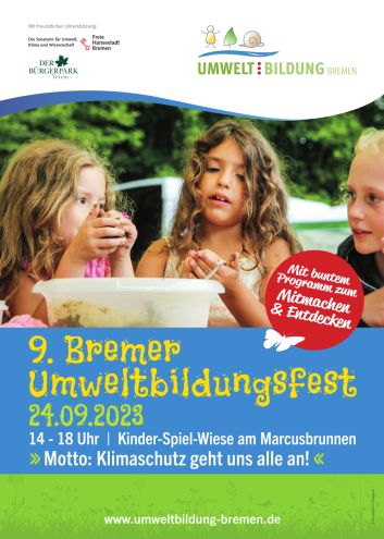 Plakat für das 9. Umweltbildungsfest im Bürgerpark am 24.09.2023